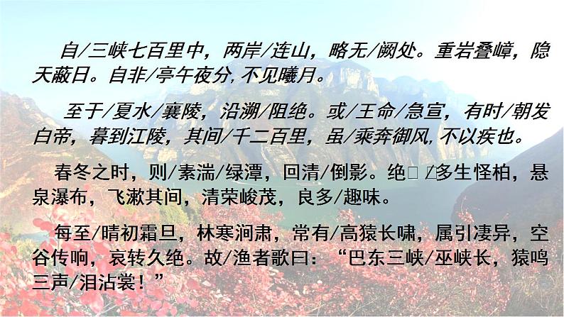 部编版（五四）语文八年级上 10. 三峡（课件）第5页
