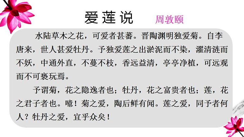 七年级下册第四单元《爱莲说》课件（人教部编版）第6页
