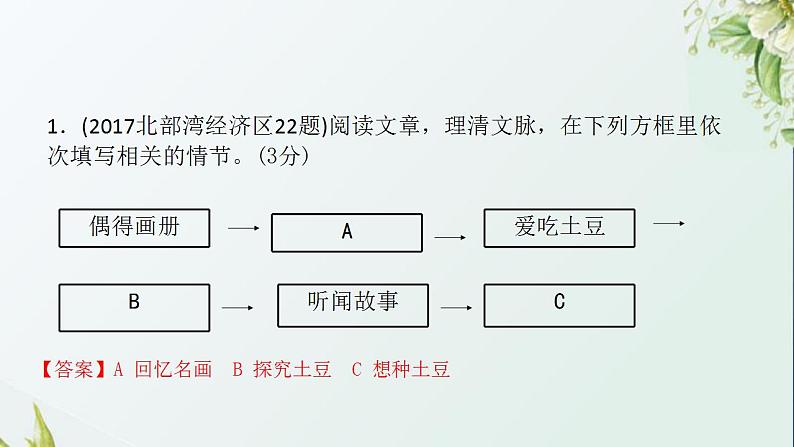 中考语文第四部分现代文阅读专题复习二记叙文阅读课件第3页
