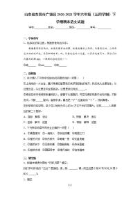 山东省东营市广饶县2020-2021学年六年级（五四学制）下学期期末语文试题(word版含答案)