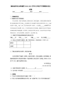 湖南省怀化市鹤城区2020-2021学年七年级下学期期末语文试题(word版含答案)