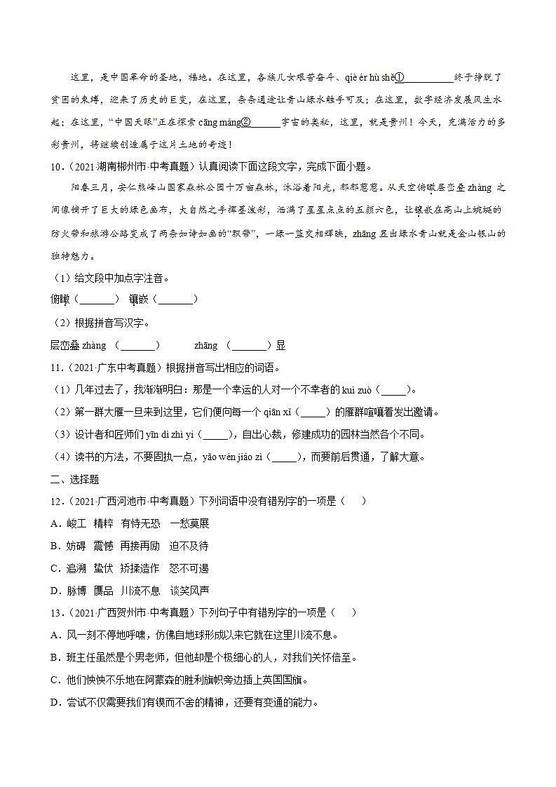 专题02 字形(原卷版)第3页
