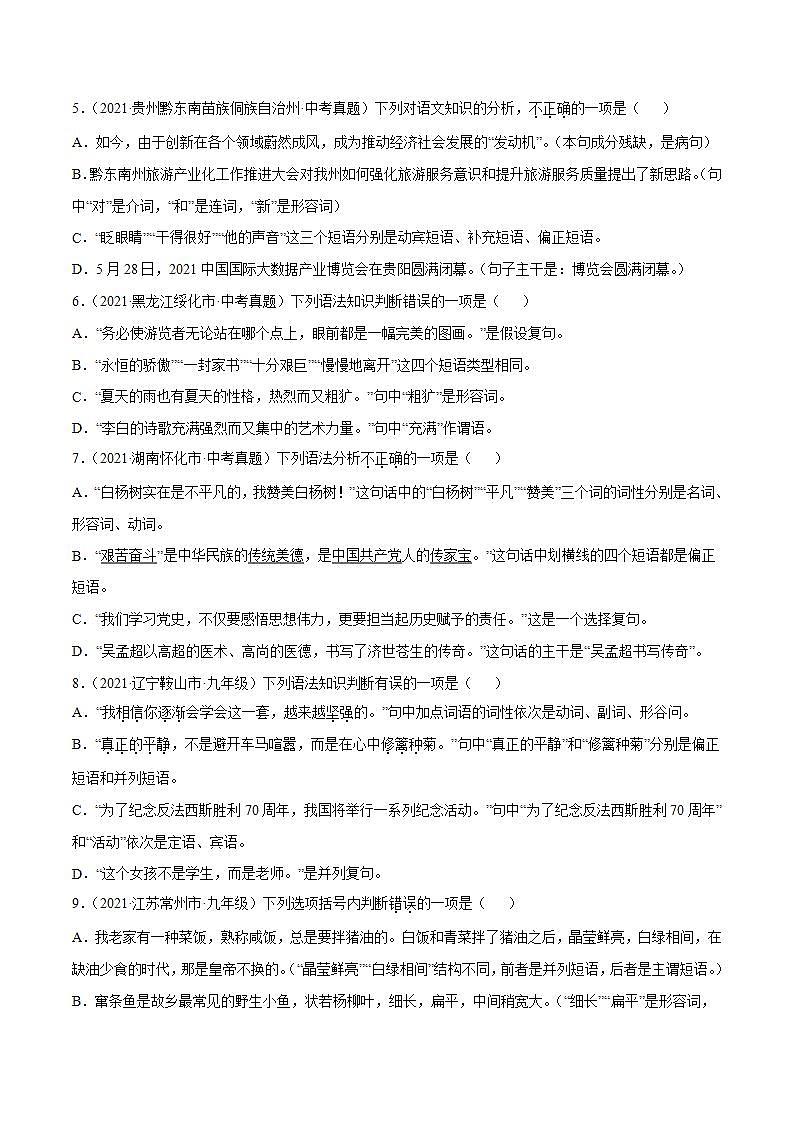 专题06 词类词性(原卷版)第2页