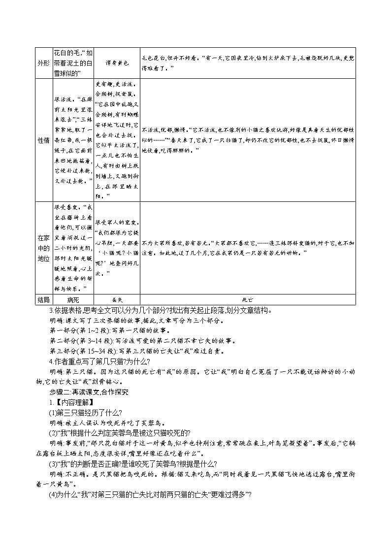 第16课　猫（教案）2021-2022学年部编版语文七年级上册第3页