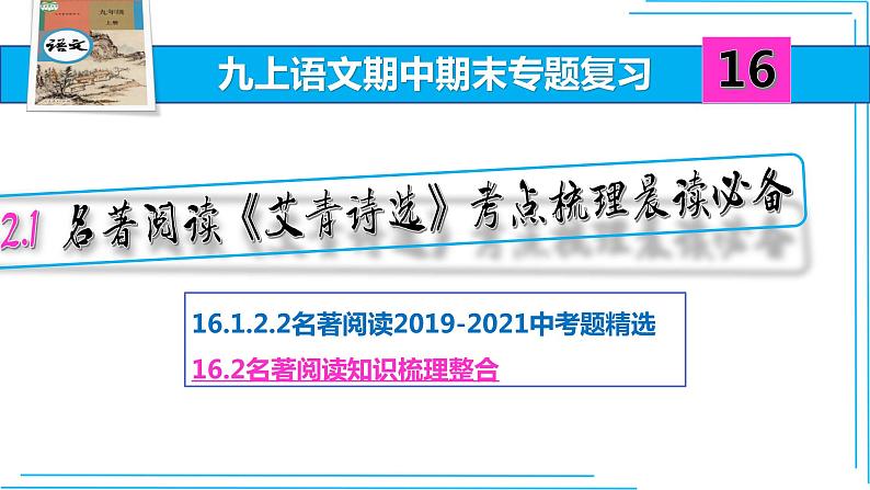 九上语文期中期末复习专题16.2.1名著阅读《艾青诗选》考点梳理晨读必备第1页