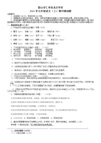 四川省眉山市仁寿县龙正学区2021－2022学年九年级上学期期中测试语文【试卷+答案】