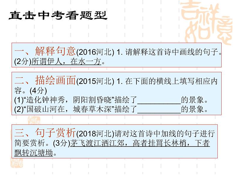 初中语文部编版中考专题复习——古诗词鉴赏指导课件PPT02