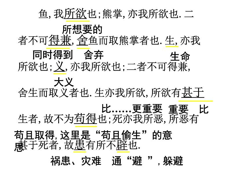 人教版语文九年级下册 鱼我所欲也课件PPT第3页