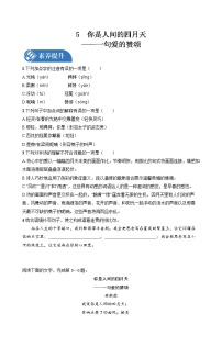 初中语文人教部编版九年级上册5 你是人间的四月天课时练习