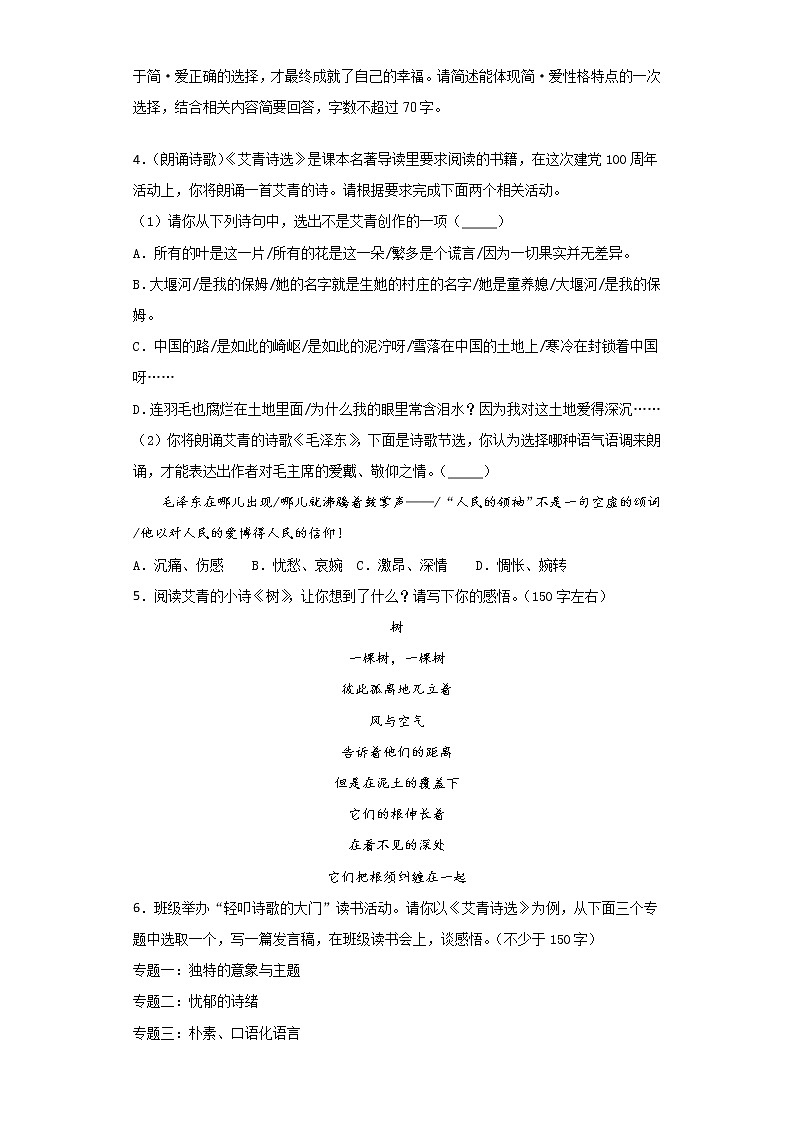 专题03：名著阅读-2021-2022学年九年级语文上册期中专项复习（部编版）第2页