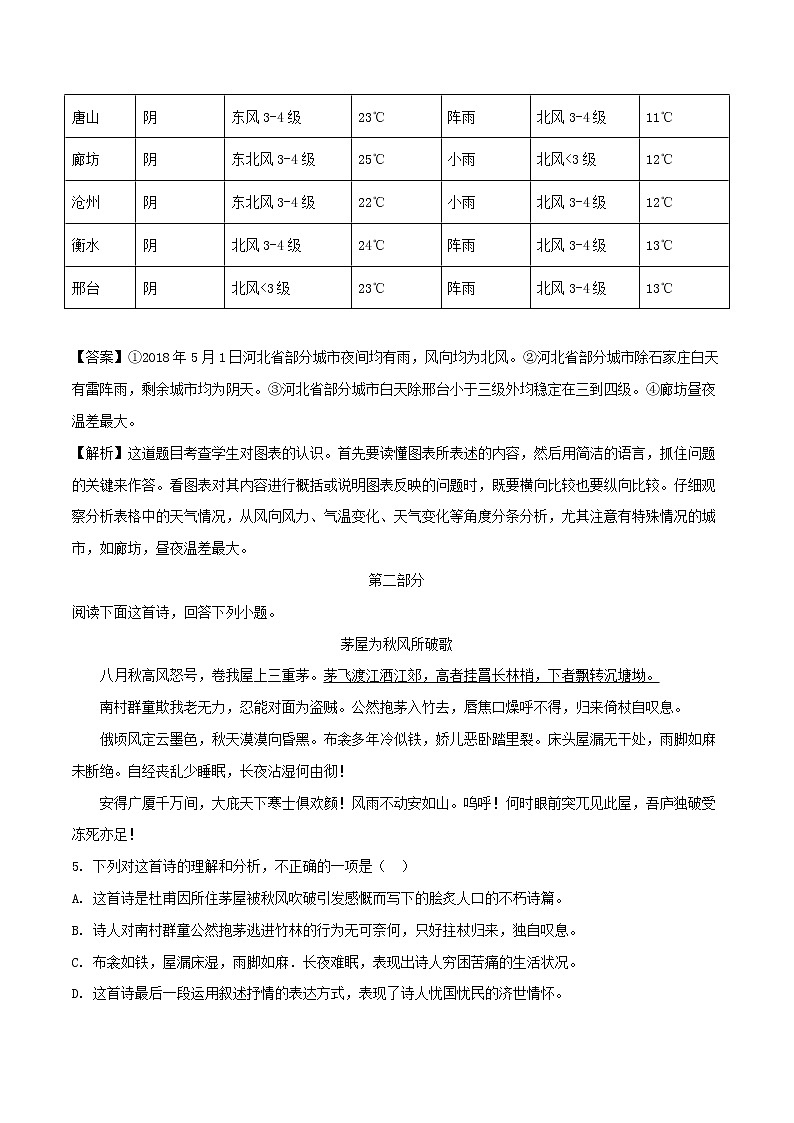 【中考真题】2018年中考语文试卷 河北省（含解析）第3页