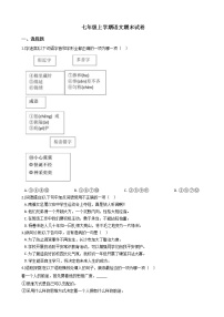 2021年湖南长沙七年级上学期语文期末试卷及答案