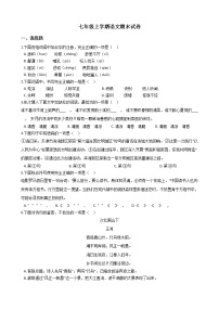 2021年天津市滨海新区七年级上学期语文期末试卷及答案