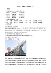 2021年河南省信阳市七年级上学期语文期末试卷及答案