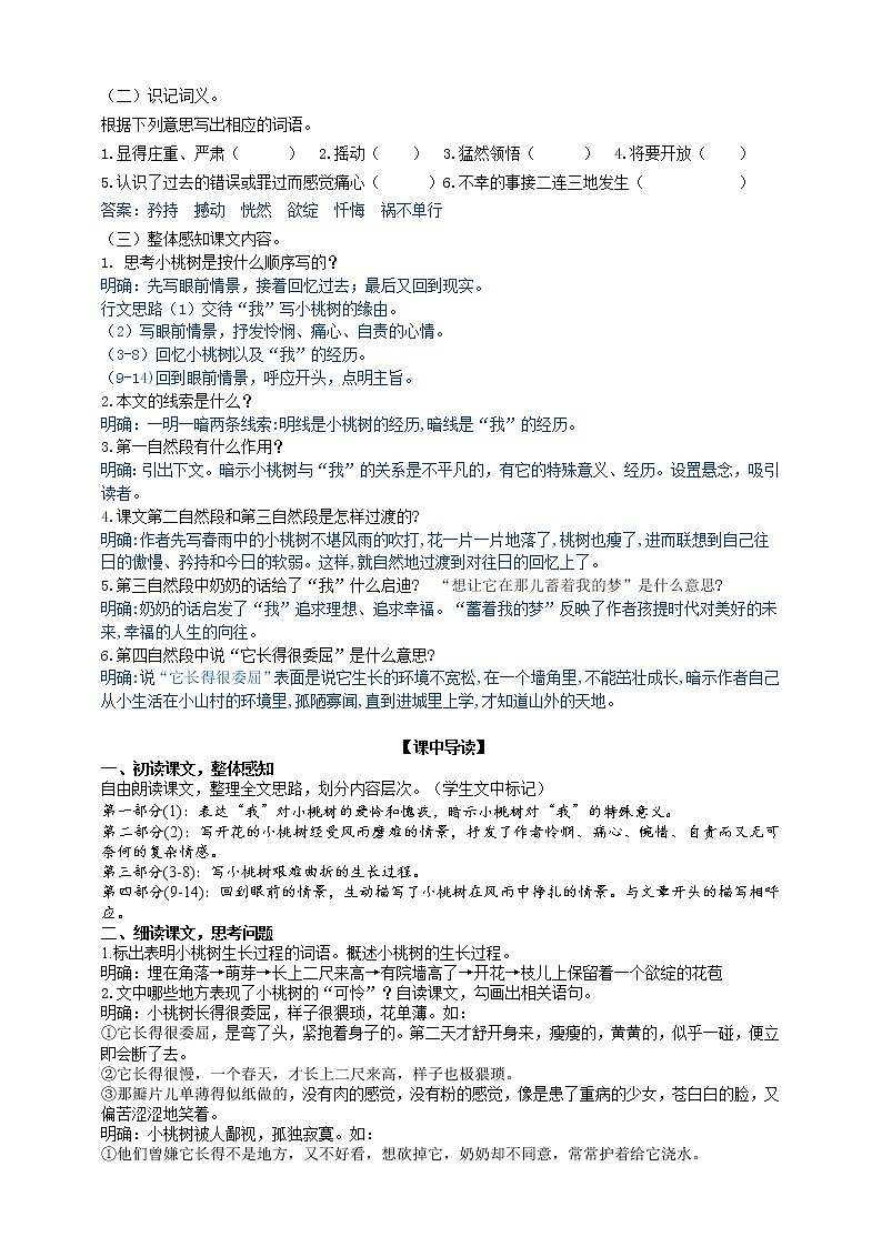 19 一棵小桃树 2课时课件(共62张PPT)+教案+导学案+同步检测+素材02