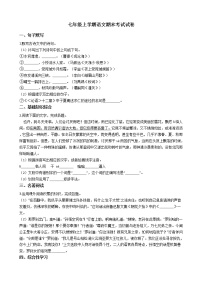 2021年安徽省宣城市七年级上学期语文期末考试试卷及答案