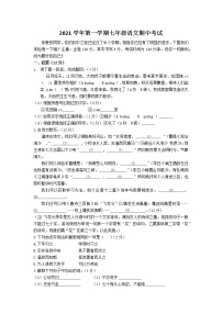 浙江省金华市南苑中学2021-2022学年七年级上学期期中独立作业语文试题（word版 含答案）