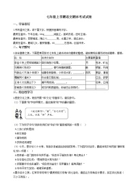 2021年浙江省温州市七年级上学期语文期末考试试卷及答案