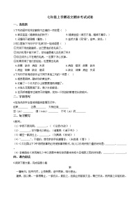 2021年吉林省白城市七年级上学期语文期末考试试卷及答案