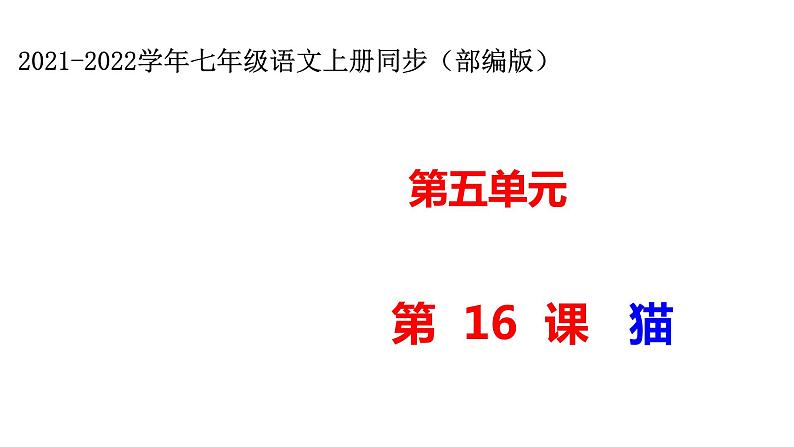 部编版七年级语文上册--第16课 猫（课件）第1页