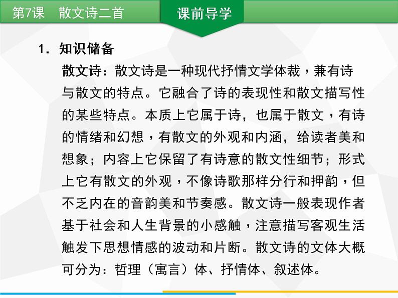 部编版七年级语文上册课件第7课　散文诗二首习题课件（共18张幻灯片）03