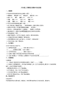 2021年安徽省淮南市潘集区八年级上学期语文期末考试试卷及答案