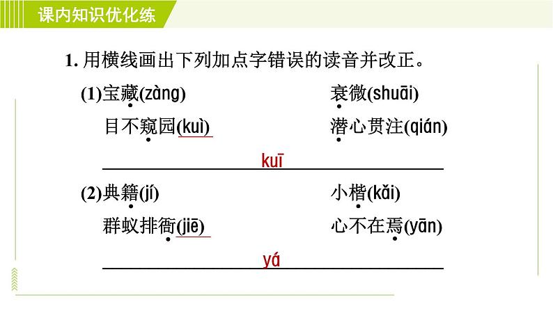 人教版七年级下册语文 第1单元 2. 说和做—记闻一多先生言行片段 习题课件第5页