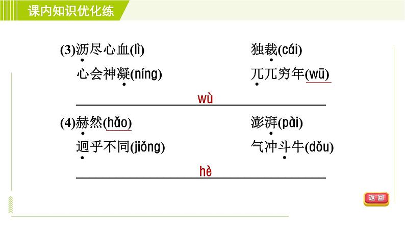 人教版七年级下册语文 第1单元 2. 说和做—记闻一多先生言行片段 习题课件第6页