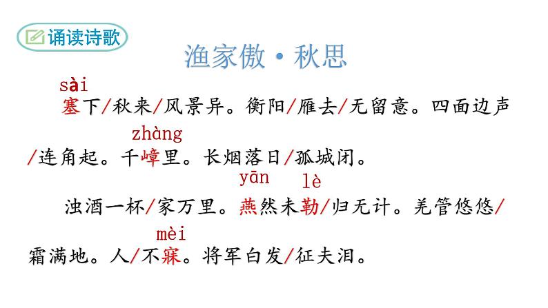 部编版九年级语文下册--《渔家傲 秋思》课件PPT第6页