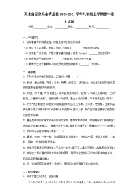 河北省秦皇岛市青龙县2020-2021学年八年级上学期期中语文试题（word版 含答案）