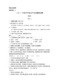 2021年山东省淄博市中考一模语文试题