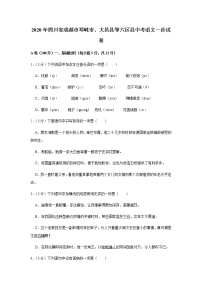 2020年四川省成都市邛崃市、大邑县等六区县中考一诊语文试卷（含答案）