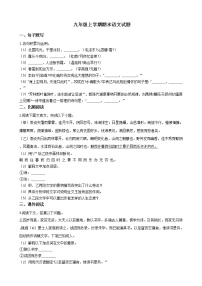 2021年吉林省长春市农安县九年级上学期期末语文试题