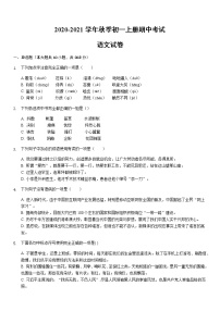 四川省广安市中国石油广安希望学校2020-2021学年七年级上学期期中考试语文试题（含答案）