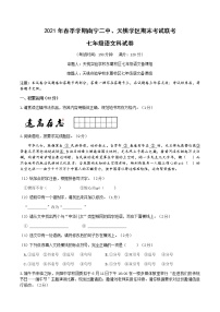 广西南宁市天桃学区2020-2021学年七年级下学期期末联考语文试卷（无答案）