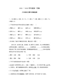 天津市东丽中学共同体2021—2022学年八年级上学期期中质量监测语文试题（word版无答案）