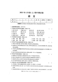 湖南省邵阳市绥宁县2021-2022学年八年级上学期期中考试语文试题（图片版含答案）