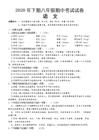 湖南省怀化市通道侗族自治县2020-2021学年八年级上学期期中考试语文试题（含答案）