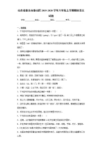 山东省泰安市泰山区2019-2020学年八年级上学期期末语文试题（解析版）
