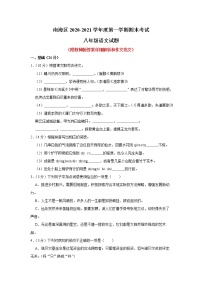 广东省佛山市南海区2020-2021学年八年级上学期期末考试语文试题（解析版）