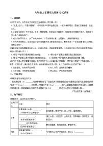2021年浙江省绍兴市诸暨市九年级上学期语文期末考试试卷
