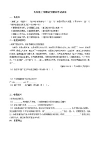 2021年浙江省金华市婺城区九年级上学期语文期末考试试卷