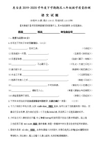 福建省泉州市惠安县2019-2020学年八年级下学期期末教学质量检测语文试题（Word版无答案）