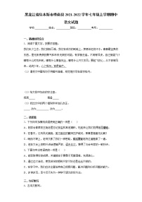 黑龙江省佳木斯市桦南县2021-2022学年七年级上学期期中语文试题（word版 含答案）
