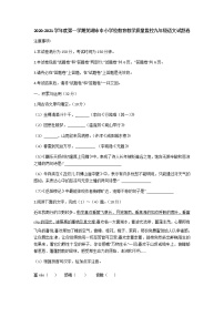安徽省芜湖市2020-2021学年九年级上学期期末教学质量监控语文试题（含答案）