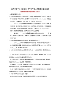 重庆市渝中区2020-2021学年九年级上学期期末语文试题（解析版）