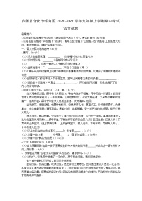 安徽省合肥市瑶海区2021-2022学年九年级上学期期中考试语文试题（含答案）