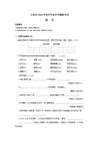 辽宁省大连市2020届九年级初中毕业升学模拟考试语文试题（一模）