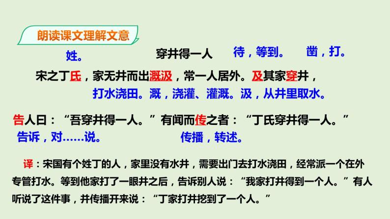 初中语文人教部编版七年级上册穿井得一人七彩课堂说课ppt课件