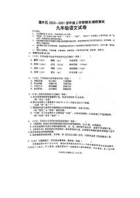 黑龙江省哈尔滨市道外区2020_2021学年度九年级上学期期未调研测试语文试卷  图片版（含答案）